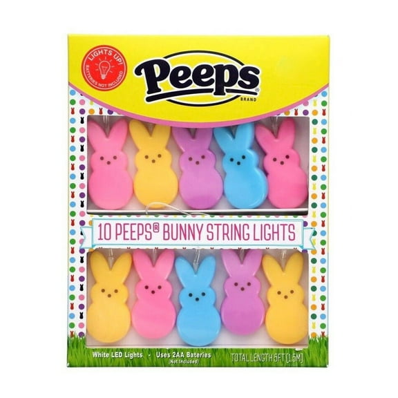 Greenbrier International Peeps Bunny Indoor 5’ Battery Operated LED Light Rope & String