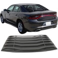 thumbnail image 4 of IKON MOTORSPORTS Window Louver Compatible with 2011-2023 Dodge Charger, Ikon Style Unpainted Black ABS Rear Vent Cover, 4 of 4