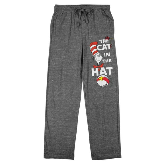 Dr. Seuss The Cat in the Hat Men's Heather Gray Sleep Pajama Pants