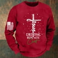 thumbnail image 2 of Letdown Men Long Sleeve Sweatshirts with "Christmas_Begins_With__Jesus" Letter Printed Holiday Pullover 2025 Novelty Sweatshirt (Red, XXXL), 2 of 4