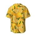 thumbnail image 2 of Fotbe Yellow Limes print Short Sleeve Button Down Shirts for Men Casual Summer Beach Wrinkle Free Shirt-Large, 2 of 7