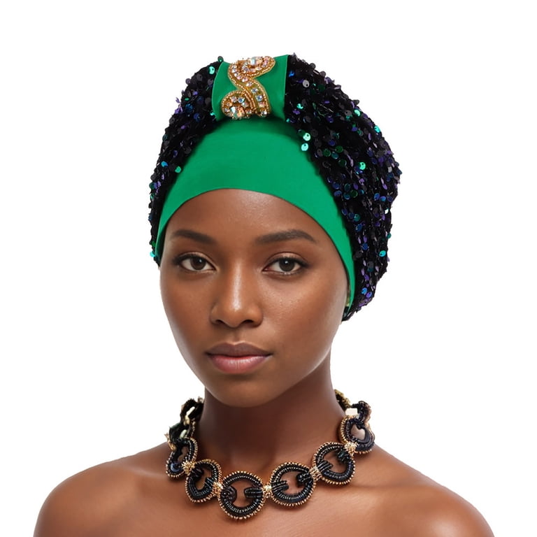Rhinestone Head Turban Pink Turban Head Wrap With Heart Rhinestone Jewel - Women main image 2