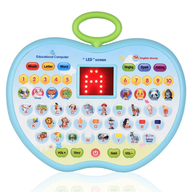 Early Educational Toy Tablette d'Apprentissage Ordinateur Tout-Petit Jouet avec Écran à LED 8 Modes d'Apprentissage Cadeau pour les Enfants de 3 à 6 Ans