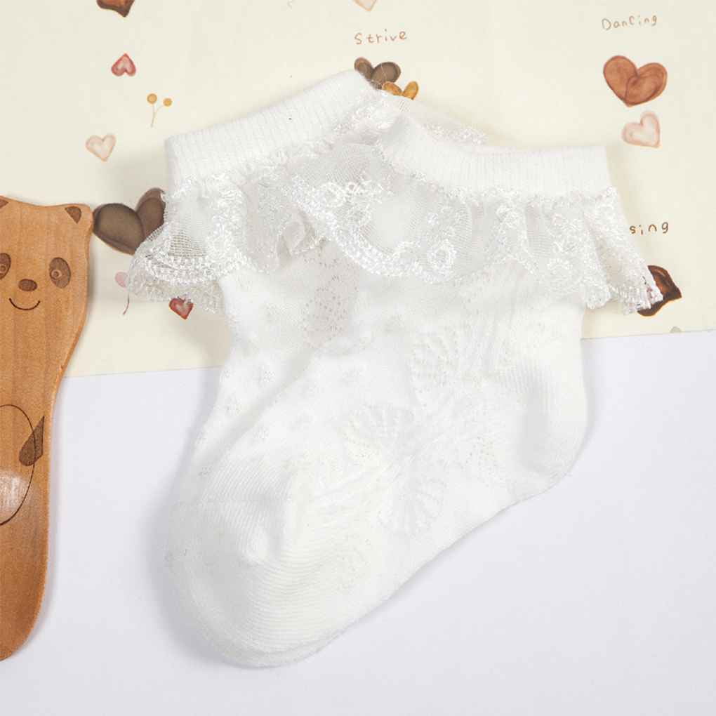 Cute Baby Infant Lace Sock Girls Tiny Newborn Spanish Knitted Cotton