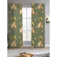 thumbnail image 2 of Easter Bunny Sheer Curtains 63 Inch Length 2 Panels Set for Living Room/Bedroom, Spring Yellow Flowers Country Plants Green Kitchen Curtains Grommet Semi-Sheer Curtains Window Treatments 42"x63"x2, 2 of 7