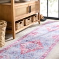thumbnail image 2 of SAFAVIEH Martha Stewart Sunny Medallion Machine Washable Runner Rug, Red/Blue, 2'6" x 8', 2 of 11