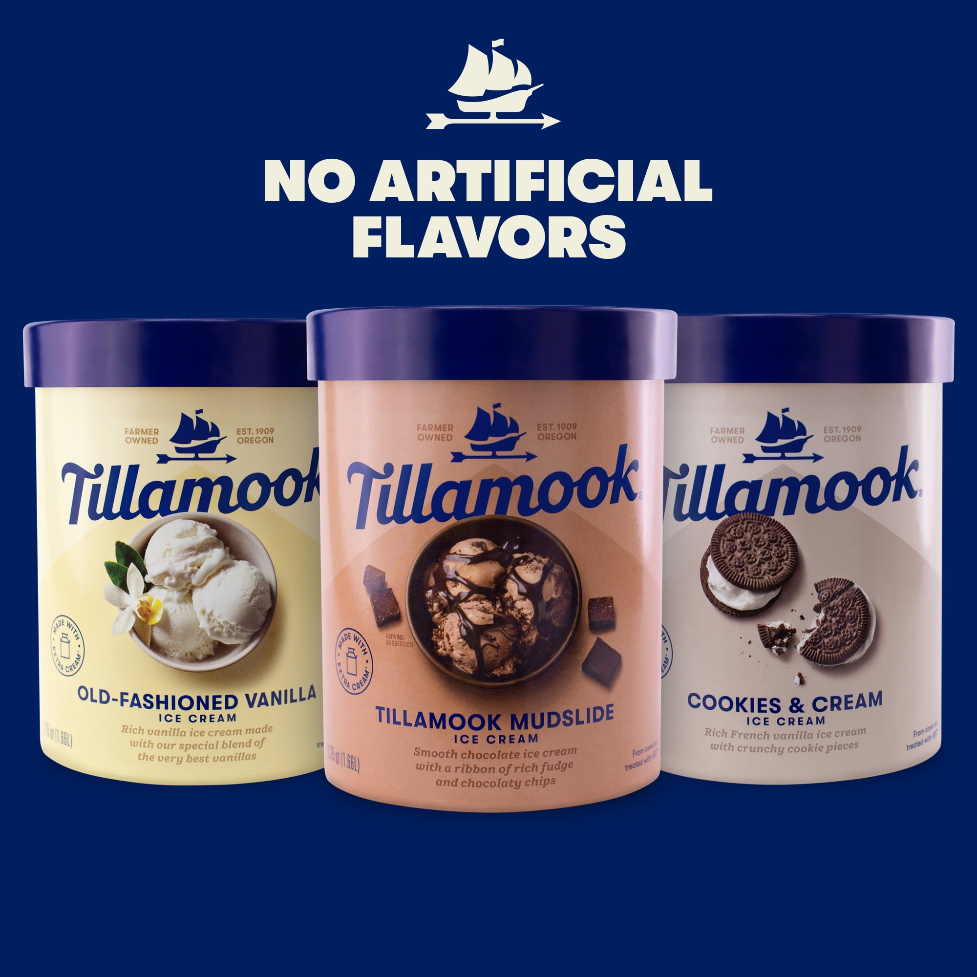 Tillamook Cookies and Cream Ice Cream, 56 Fl Oz