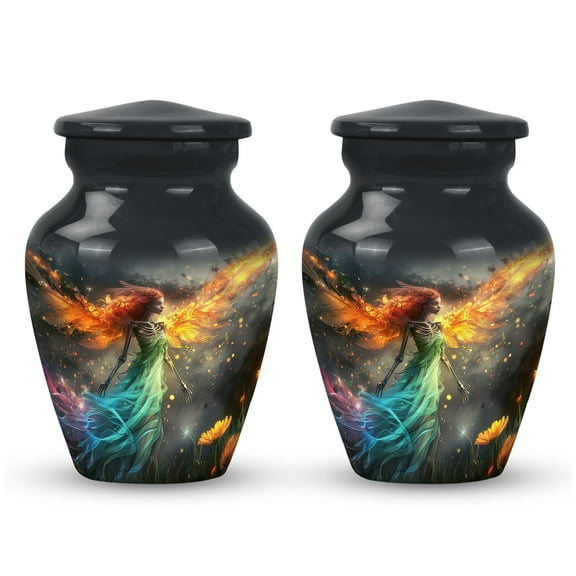 The Dance Of The Phoenix Fairy, Keepsake Urns For Ashes, Small Keepsake Urns, Decorative Urn, Memorial Small Urns For Human Ashes, Funeral Urn 3''_pack Of 2