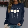 thumbnail image 2 of WEAIXIMIUNG Chandails en Molleton pour Femmes Graphiques Mode et Décontracté Automne et Hiver Imprimé Floral Chrysanthème Col Rond Ample Manches Longues Sweat à Capuche, 2 of 4