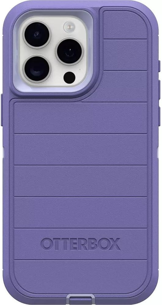 OtterBox Defender Pro Series Case and Holster for iPhone 15 Pro Max Purple Majesty