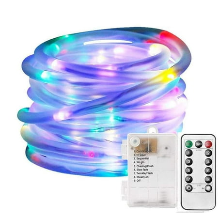 Littlebeetek 33ft 120 Led Dimmable Rope Lights Battery Ed Littlebeetek 33ft 120 Led Dimmable Rope Lights Battery Ed Remote Control 8 Lighting Modes