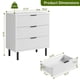 thumbnail image 2 of Moderno fluted 3-cajón de anchura wood chest of cajones - almacenamiento cómoda con metal legs y anti-tipping device para dormitorio y sala de estar, 2 of 7