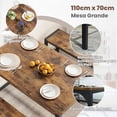 thumbnail image 3 of Juego de Comedor 4 Personas Mesa Rectangular 110x70cm con 2 Bancas Estilo Industrial Color Madera, 3 of 8