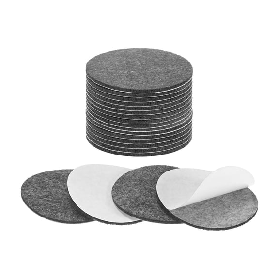 Uxcell 20-Pack Lamp Base Felt, 2.5 Inch Dia. 2mm Thick Self Adhesive Round Fabric Felt Pads Backed Patch Circles [Grey]