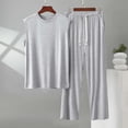 thumbnail image 2 of mihongmao Summer Travel Outfits for Men Beach Outfits Men's Fashion Sleeveless Round-Neck Casual Regular Solid Comfy Set Khaki XL, 2 of 5