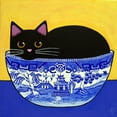 thumbnail image 2 of CafePress - Black CAT In Blue Willow Bowl - Keepsake Box, Finished Hardwood Jewelry Box, Velvet Lined Memento Box, 2 of 5