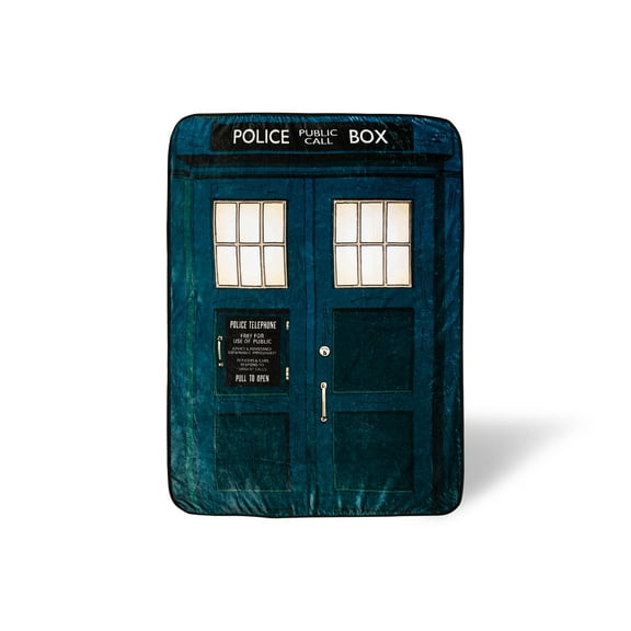 Doctor Who TARDIS Fleece Throw Blanket | 45 x 60 Inches