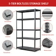 thumbnail image 5 of Black Heavy-Duty 5-Tier Metal Shelving Unit, 63"H with 2000LBS Capacity for Garage, Kitchen Storage – Adjustable, Industrial Design, 5 of 9