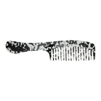 Unique Bargains 1 Pc Retro Long Handle Hair Comb Black White Acetate Sheet