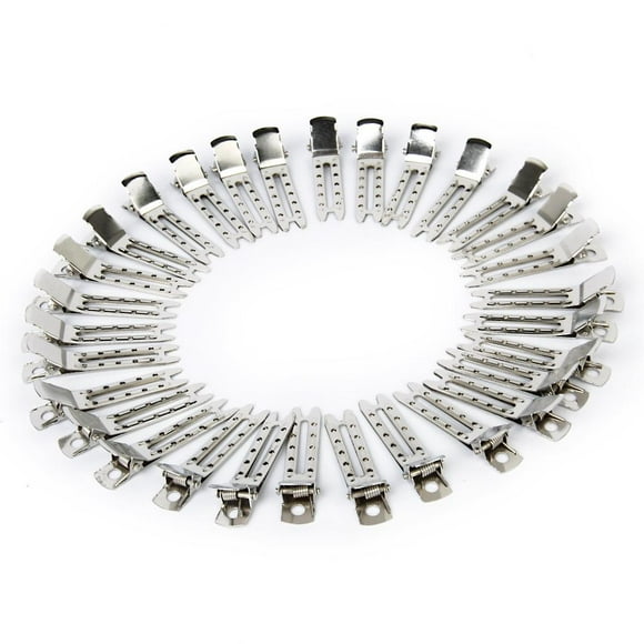 Pinzas de plateadas de 50 Uds. De doble punta para pinzas para el pelo, lazos, pinzas para hacer manualidades perfecl Accesorios para el cabello