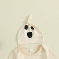 thumbnail image 5 of LIJCC Newborn Baby Boy Halloween Outfit Mama's Little Boo Romper My 1st Halloween Ghost Embroidery Long Pants Knit Hat 3Pcs Clothes Set Infant Fall Clothes, 5 of 8