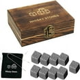 thumbnail image 1 of Whiskey Stones Gift Set Granite Chilling Stones Whiskey Rocks Reusable Ice Cubes Best Drinking Gift, 1 of 8