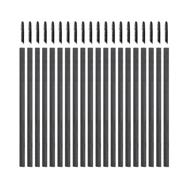 Uxcell Palos de Carbón de Sauce, Lápices de Carbón de Sauce de 4-5mm, Set de Suministros de Arte para Dibujo, Sombreado y Pintura para Artistas Principiantes (Negro, Paquete de 26)