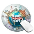 thumbnail image 2 of Disketp Travel Around The World Small Mouse Pad 7.9x7.9 Inches,Washable Round Mousepad For Office Laptop Computer,Non-Slip Rubber Base Mouse Pads For Wireless Mouse, 2 of 8