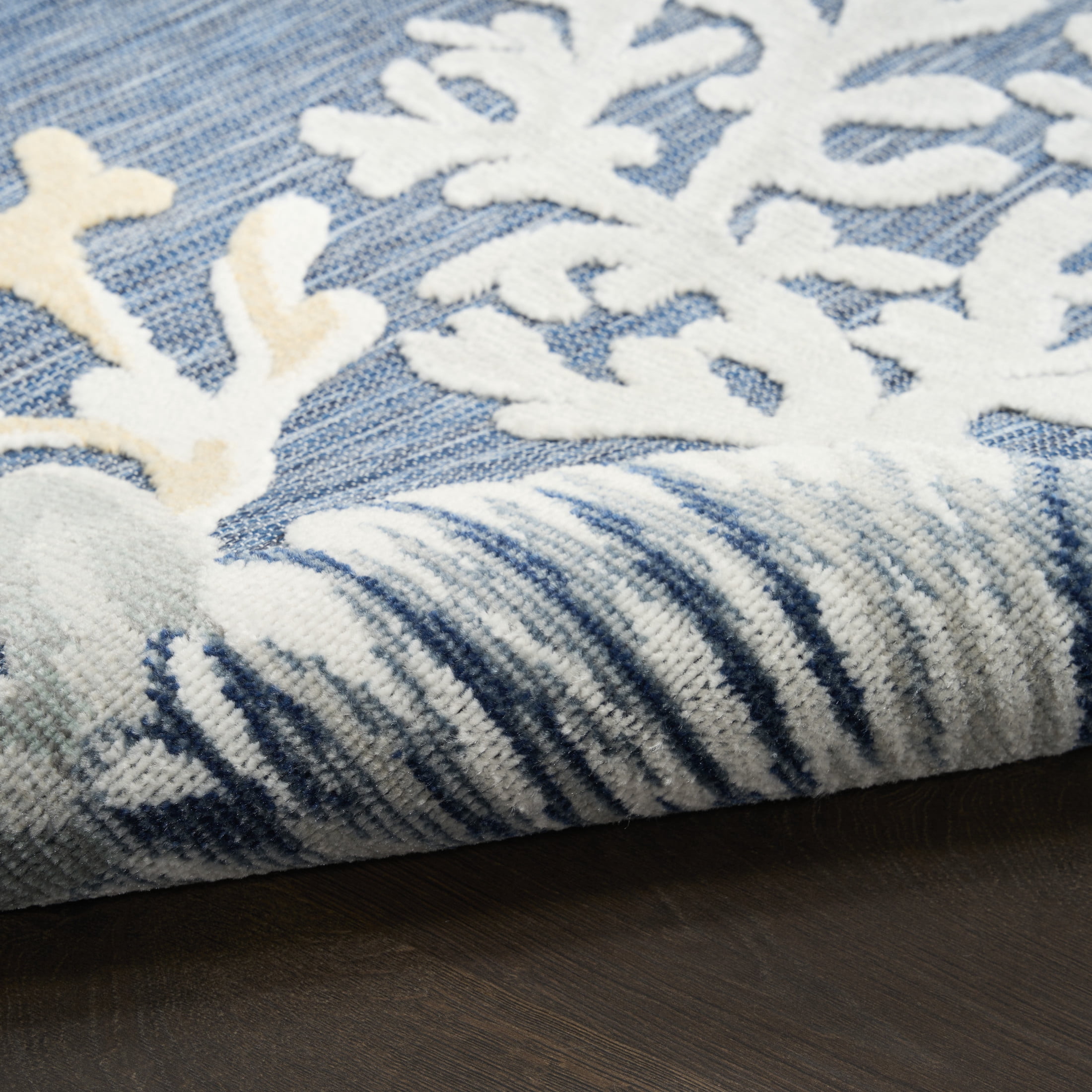 Nourison Suncoast 4' x 6' Denim Multicolor Coastal, Nautical & Beach Rug