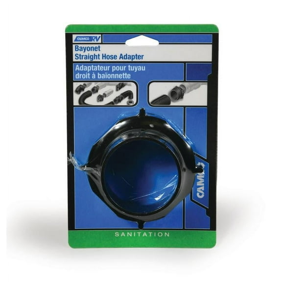 Camco RV Straight Hose Adapter Sewer Fitting, Black (39413)