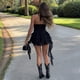 thumbnail image 4 of Body de Tirantes Finos para Mujer, Cuello en V con Cordones, Top Halter, Pantalones Cortos con Volantes, Mono para Fiesta en Club. Negro L, 4 of 10
