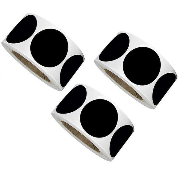 Self-Adhesive Label Stickers Chalkboard Stickers Round Shape For Office Use Black 5x5CM 3 Rolls