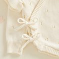 thumbnail image 6 of Cjfdfy Newborn Baby Girls Knit Sweater Romper Ruffle Long Sleeve Eyelet Embroidery V Neck Side-tie Jumpsuit Little Baby Cute Sweet Fall Winter Sweater 0-6M, 6 of 8