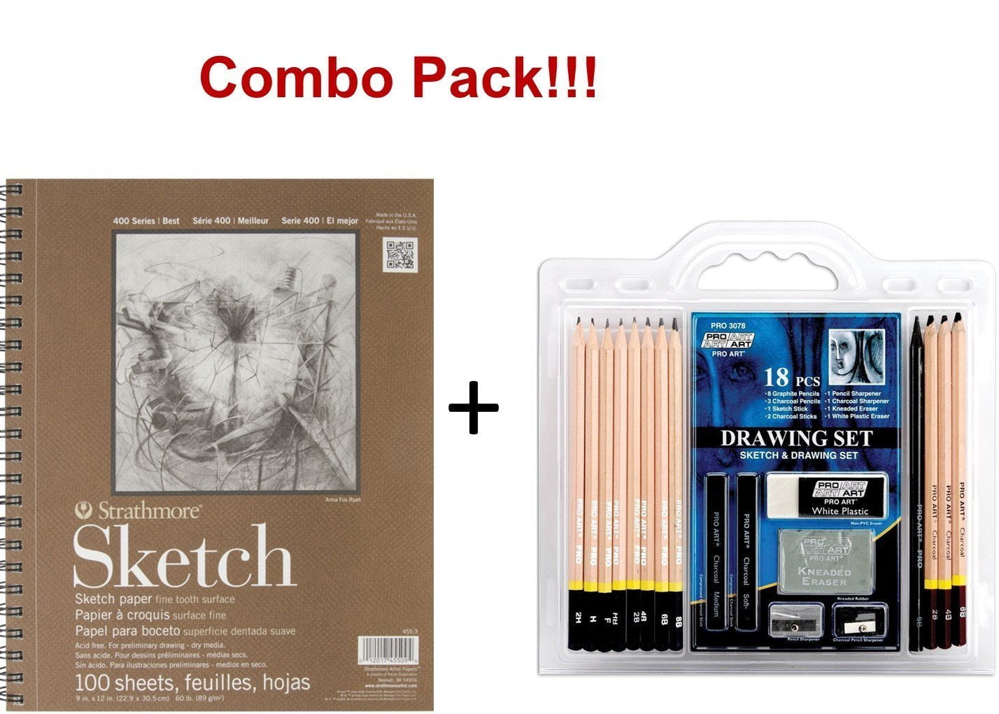 18Piece Sketch/Draw Pencil Set and Strathmore Series 400 Sketch Pads 9