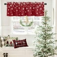 thumbnail image 5 of Christmas Curtain Valance for Windows Red Snowflake Kitchen Curtain Valances Xmas Snow Valance Curtains Window Treatments Short Curtains for Kitchen Living Room Bedroom Winter Holiday Decor 54x18, 5 of 8
