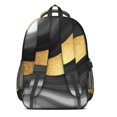 thumbnail image 3 of Black and Gold Marble Pattern Backpack for School, Cute School Bag with Adjustable Shoulder Straps and Padded Back, 16.9"x12.6"x5.9", 3 of 5