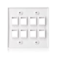 thumbnail image 3 of Cable Matters UL Listed 5-Pack 8 Port Keystone Wall Plate (Ethernet Wall Plate) in White, 3 of 6
