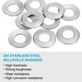 thumbnail image 3 of Rondelles Plates en Acier Inoxydable 304 M14x30mm Belleville Ressort Disque Rondelle Joint Métrique Conique 30 Pack, 3 of 7