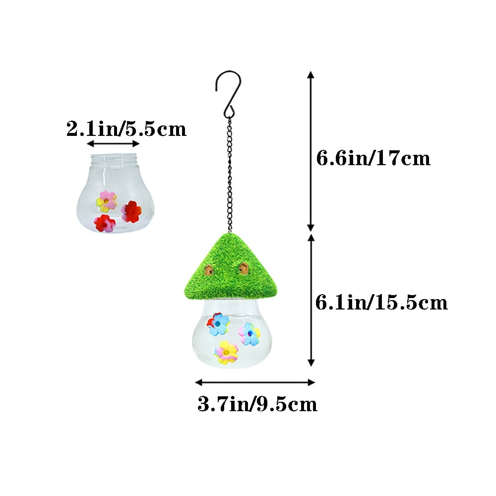 2pcs Bird Feeder Water Dispenser, Mushroom Shape Hummingbird Water Feeders, Leak-Proof Feeders for Outdoors Hanging, Garden Watching Patio Tree Yard Backyard Decoration