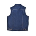 thumbnail image 2 of Men's Classic Motorcycle Denim Vest, Dark Blue, Button Front Closure, Sleeveless Trucker Style-DL-69449, 2 of 8