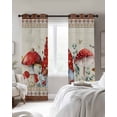 thumbnail image 2 of Red Gnomes Mushrooms Blackout Curtains for Bedroom, Thermal Drapes, Spring Floral Watercolor Botanical Vintage Black Out Curtains 63 Inch Long Room Darkening Kitchen Curtains 42"x63" 2 Panels, 2 of 8