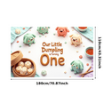 thumbnail image 3 of Cute Dumpling Birthday Banner First Birthday Celebration Adorable Design for Kids Party Decorations, 3 of 8