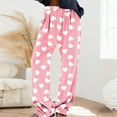 thumbnail image 2 of hotojiny Womens Fuzzy Pajama Pants Soft Fleece Pj Bottoms Plus Size Cozy Sherpa Lounge Sleepwear Heart Warm Pants, 2 of 6