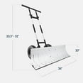 thumbnail image 2 of 36in Galvanized Blade Heavy-Duty 2-Wheel Snow Pusher Hand Plow for Snow Removal w/Wheels, Adjustable Handle, Blade Angle - Silver, 2 of 14