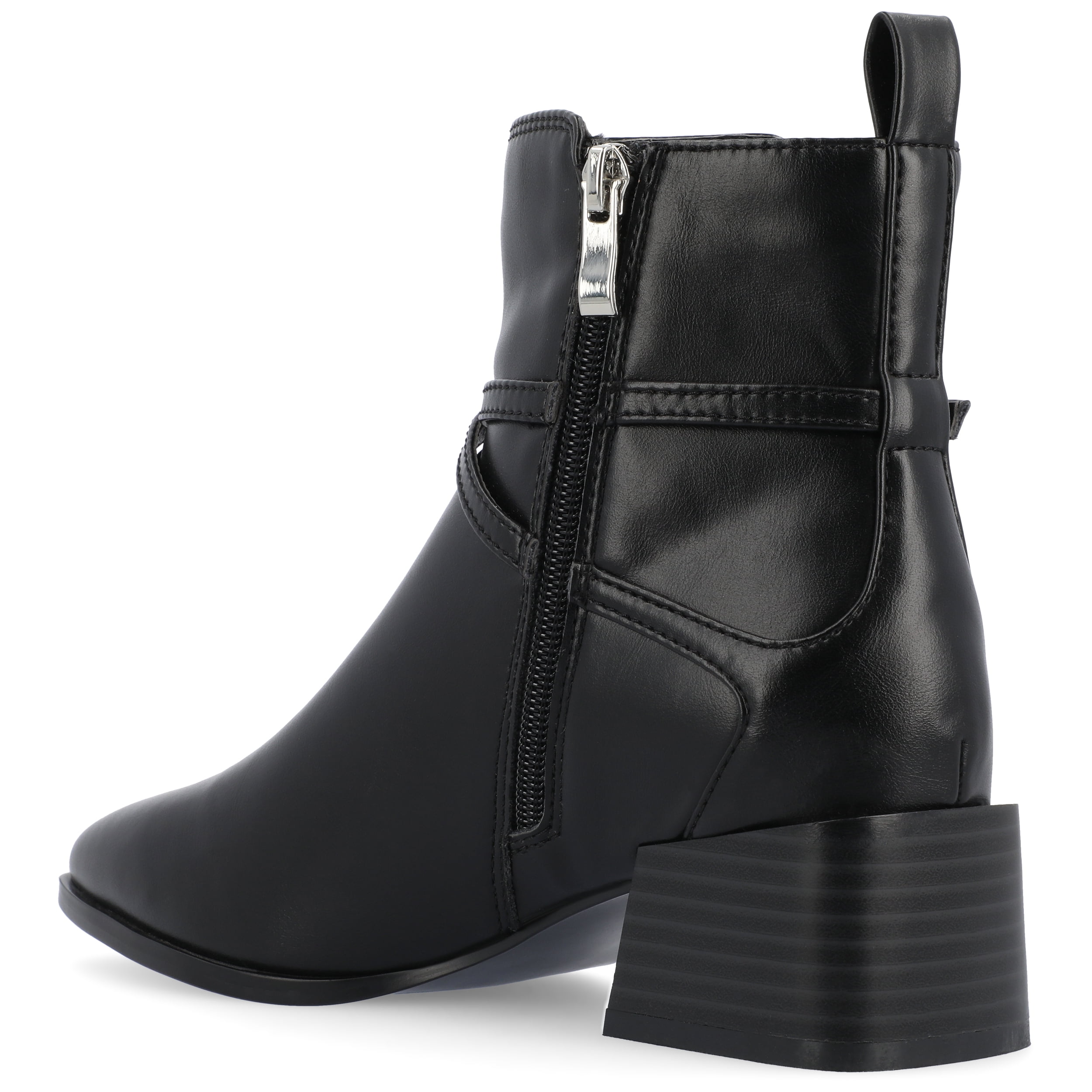 Journee Womens Estelle Stacked Heel Pointed Toe Booties, Widths Available