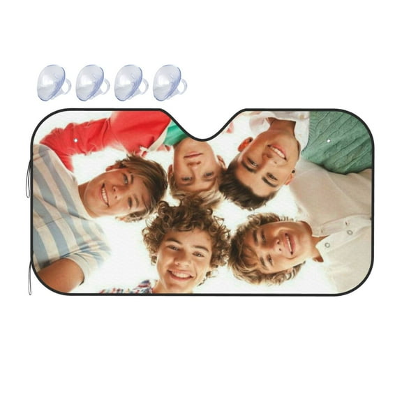 One Direction Car Front Windshield Sun Shade, Folding Auto Sunshade Blocks UV Rays Sun Visor Protector S