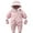 Pink, variant on Toddler Newborn Girl Boy Bodysuits Long Sleeved Hooded Down Cotton Crawling Suit Romper Jumpsuits One Pieceset Outdoor Clothing Winter Thickened and Warm Snowsuit