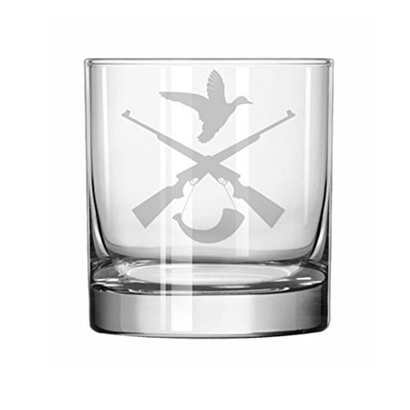 - 11 oz Rocks Whiskey Highball Glass Hunting Rifle Duck Hunter
