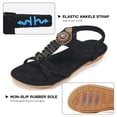 thumbnail image 4 of Ecetana Flat Sandals for Women Dressy Bohemian Sandals Comfort Elastic Strap Summer Beach Sandals, 4 of 6