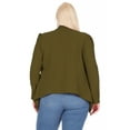 thumbnail image 4 of Women's Plus Size Solid Long Sleeve Waist Length Open Front Office Blazer Jacket, 4 of 7